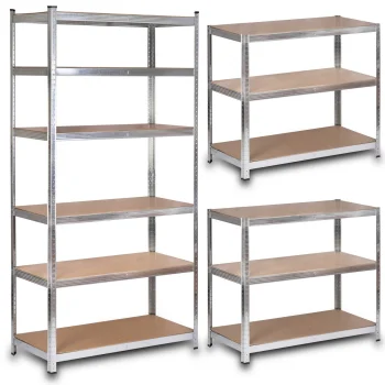 Humberg HR-815 metalinė sandėliavimo lentyna 222x110x50 cm, sidabrinė