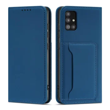 Hurtel Magnet Card Case for Samsung Galaxy A12 5G, Blue