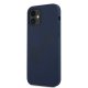 Guess iPhone 12 mini dėklas Silicone Vintage Script, mėlynas