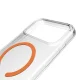 Puro Lite Mag dėklas iPhone 17 Pro Max, skaidrus su oranžiniu žiedu