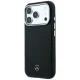 Mercedes Leather Semi Wrap Wood Effect MagSafe dėklas iPhone 17/18 Pro Max, juodas