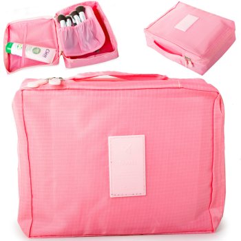 Travel Toiletry Bag and Makeup Organizer, Pink