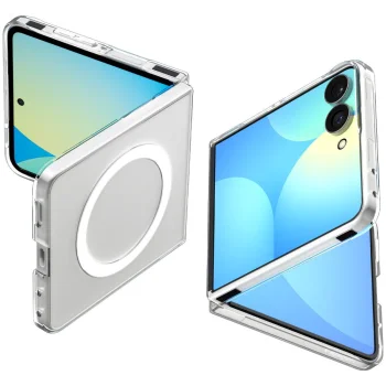 Dėklas Spigen AirSkin MagFit, skirtas Samsung Galaxy Z Flip 8, Clear / White