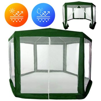 Sodo pavėsinė-palapinė su tinkleliu nuo uodų MultiGarden 144961, 2x2x2 m, žalia