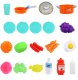 Multistore Kids Play Kitchen with Sound, LED and Steam, 42 Accessories, Navy Blue