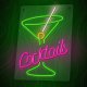 Forever Light COCKTAILS LED neono reklama ant organinio stiklo
