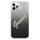 Guess Glitter Gradient Script dėklas iPhone 12 / 12 Pro, juodas
