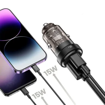 Tech-Protect CC30W Car Charger USB-C PD 30W / USB-A QC 3.0, Black