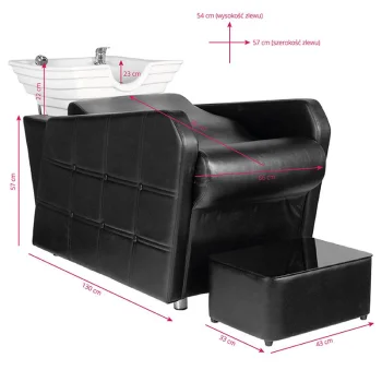 Hair System HSB07 Hairdressing Wash Unit, Black
