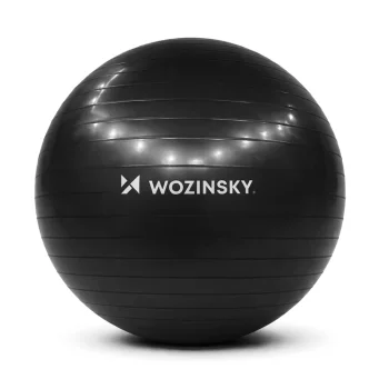 Gimnastikos kamuolys mankštai Wozinsky WGB65BB, 65 cm, juodas