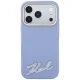 Karl Lagerfeld Grained with Resin Logo MagSafe dėklas telefonui iPhone 18 Pro Max / 17 Pro Max, šviesiai mėlynas