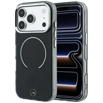 Mercedes Double Layer Iconic Logo MagSafe dėklas telefonui iPhone 18 Pro Max / 17 Pro Max, juodas