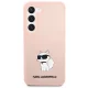 Karl Lagerfeld Liquid Silicone Ikonik Choupette dėklas Samsung Galaxy S23+, rožinis