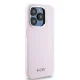 DKNY Liquid Silicone Small Metal Logo MagSafe dėklas iPhone 14 Pro, rožinis