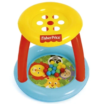 Pripučiamas vaikiškas baseinas su stogeliu ir kamuoliukais Bestway Fisher Price 93541