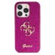 Guess Glitter Script Big 4G case for iPhone 15 Pro Max - purple