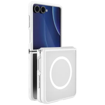Dėklas Uniq Veren AF Magclick skirtas Samsung Galaxy Z Flip 8, baltas