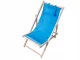 Folding Wooden Beach and Garden Sun Lounger with Cushion, Blue