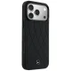 Mercedes Leather with Crossed Lines MagSafe dėklas iPhone 17 Pro, juodas