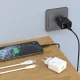 Dudao A23LEU GaN USB-A įkroviklis 2.4A su Lightning laidu, baltas