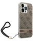 Guess 4G Cord dėklas iPhone 14 Pro telefonui, rudas