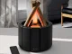 USB Air Humidifier and Aroma Diffuser with RGB LED Flame Effect, Black