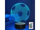 3D LED naktinė lemputė „Futbolo kamuolys“ su pulteliu, 16 spalvų