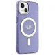 Guess Glitter Gold MagSafe dėklas iPhone 14 telefonui, violetinis
