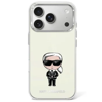 Karl Lagerfeld IML Ikonik Sketch Print MagSafe dėklas iPhone 17 Pro / 18 Pro, smėlio