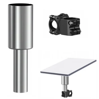 Vamzdžių ir turėklų gnybtinis laikiklis Starlink Mini antenai, iki 45 mm, juodas