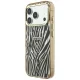 Guess IML Zebra Glitter MagSafe dėklas iPhone 17 Pro / 18 Pro, auksinis