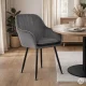 Minkštų veliūrinių kėdžių komplektas ModernHome 2 vnt., tamsiai pilkas