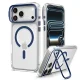 Spigen Ultra Hybrid Optik S MagSafe case for iPhone 18 Pro / 17 Pro, clear and navy