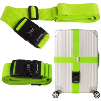 Trizand 25812 Luggage Strap with Combination Lock, 3.9m, Green
