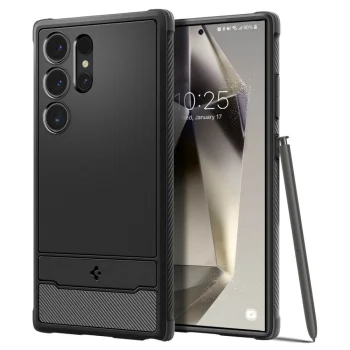 Spigen Rugged Armor dėklas skirtas Samsung Galaxy S24 Ultra, juodas