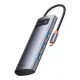 „Baseus Metal Gleam Series“ 4-in-1 USB-C į 4x USB 3.0 šakotuvas, WKWG070013, pilkas