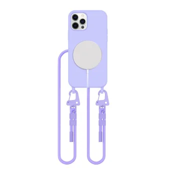 „Tech-Protect MagNecklace“ dėklas „iPhone 12 / 12 Pro“ su virvele, levandų