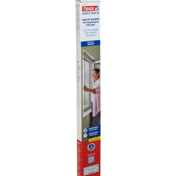 tesa Insect Stop Clip-On window fly screen 1.2 × 1.4 m, anthracite
