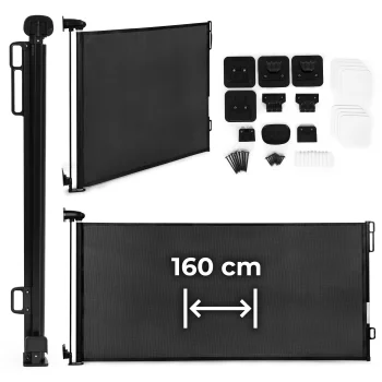 ECOTOYS ištraukiami apsauginiai varteliai iki 160 cm, juodi
