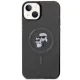 Karl Lagerfeld dėklas iPhone 15 telefonui Karl&Choupette Glitter MagSafe, juodas