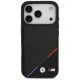 BMW M Carbon Tricolor Line MagSafe dėklas iPhone 17 Pro, juodas