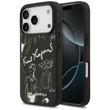 Karl Lagerfeld Grained Pattern&Logo MagSafe Phone Case Cover iPhone 17 Pro - Black