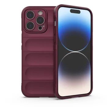 Magic Shield Case Phone Case Cover iPhone 14 Pro Max elastic armored case in burgundy