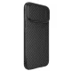 Nillkin Synthetic Fiber S dėklas iPhone 14 Pro Max su kameros apsauga, juodas