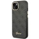 Guess 4G Vintage Gold Logo dėklas iPhone 14 Plus telefonui, juodas