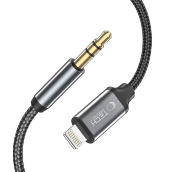Tech-Protect UltraBoost Audio Lightning į 3.5mm Jack laidas, 1m, juodas