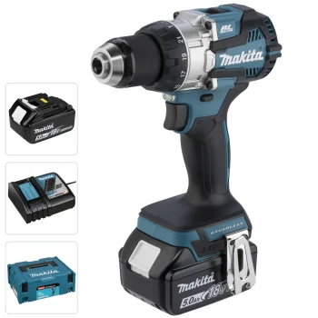 Makita DHP489RTJ Cordless Hammer Drill Driver 18V LXT (2x 5.0 Ah)