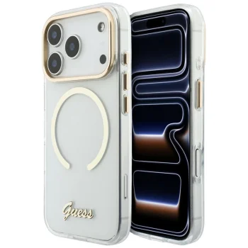 Guess IML Script Metal MagSafe case for iPhone 18 Pro Max / 17 Pro Max, clear