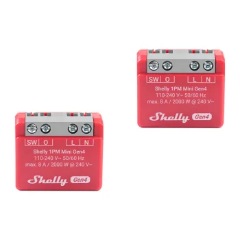 Išmaniųjų valdiklių rinkinys Shelly 1PM Mini Gen4 (2 vnt.)