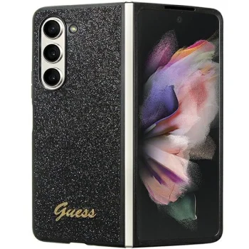 Guess Glitter Script dėklas, skirtas Samsung Galaxy Z Fold 5, juodas